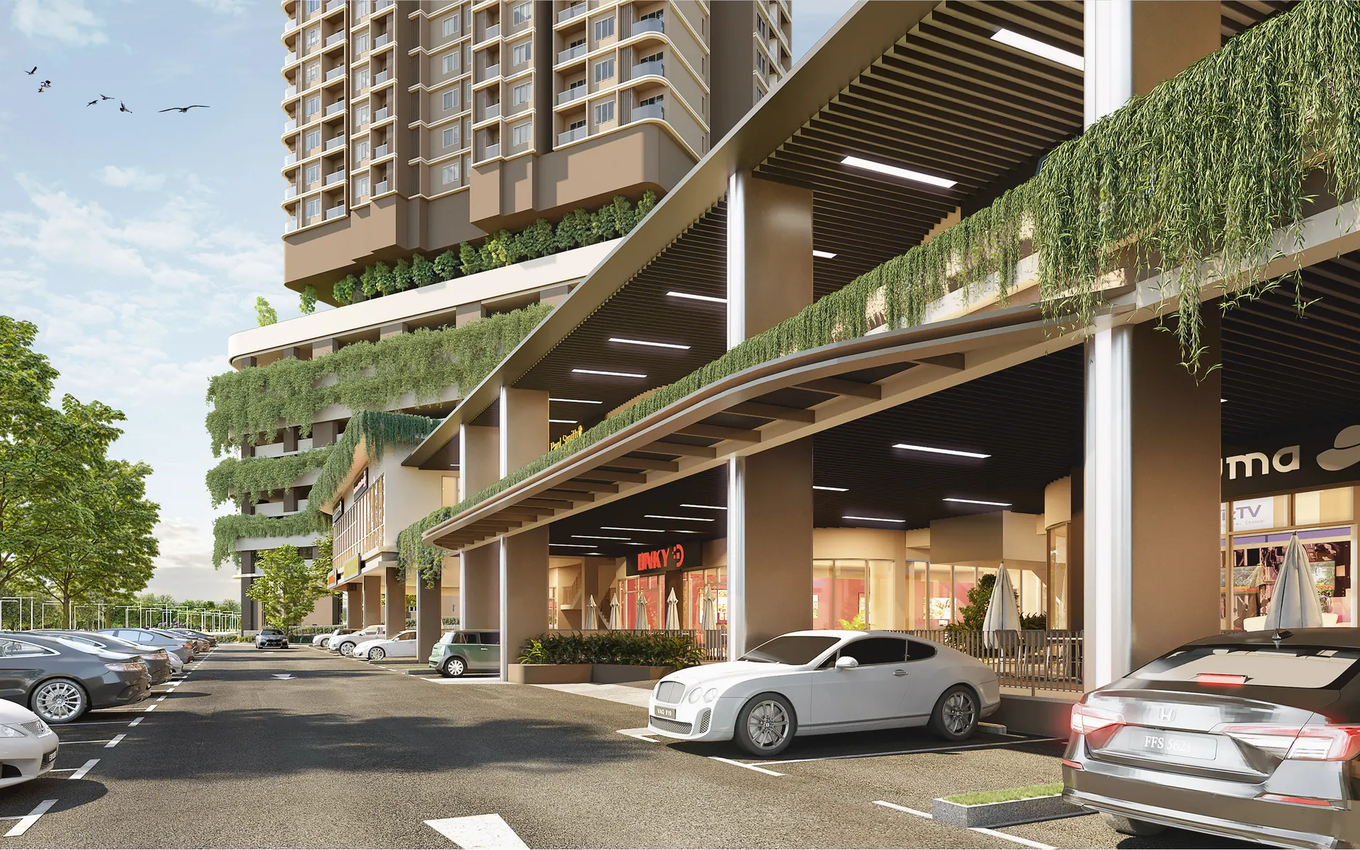 NH4 Retail & Dropoff Facade